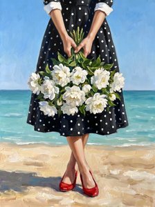 Una mujer en la playa
