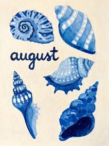 Conchas marinas de agosto azul