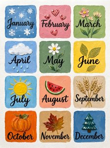 Meses y estaciones llenos de color