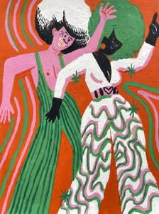 Bailarines de disco retro