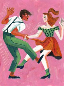 Pareja de baile de swing