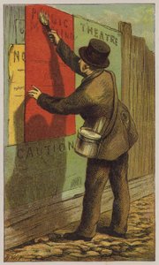 Pegador de Carteles (litografía a color) de H.W. (after) Petherick