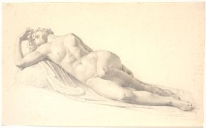Bacante durmiente. Estudio o dibujo después de la primera estatua de tamaño natural de Bissen