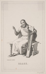 Brage. Ilustración para la Historia de Dinamarca de Fabricius 1, 128. de H. C. Henneberg