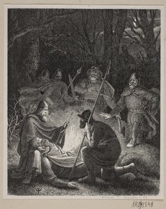 Ilustración para la historia de Dinamarca de Fabricius de H. C. Henneberg