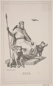 Odin. Ilustración para la historia de Dinamarca de Fabricius 1, 112.