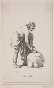 Vidar. Ilustración para la historia de Dinamarca de Fabricius 1, 143. de H. C. Henneberg