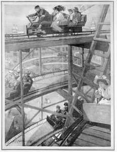 El ferrocarril en espiral en la exposición franco-británica, 1908 de H. H. Flere