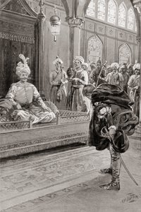 Sir Anthony Shirley visitando la corte de Shah Abbas el Grande, Persia en 1599, de la Historia de las Naciones de Hutchinson, pub.1915 de H. M. (after) Burton