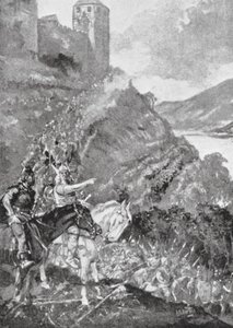 Teutones y celtas se unen para expulsar a los romanos de la Galia (litografía) de H. M. (after) Burton