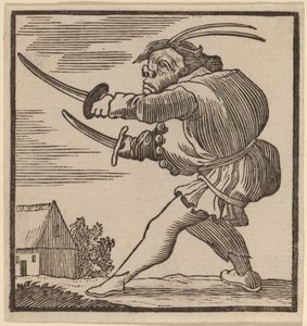 Jorobado blandiendo dos espadas de H. Numan after Jacques Callot