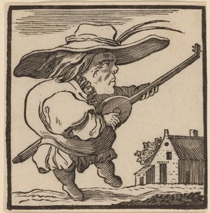 Jorobado tocando un laúd de H. Numan after Jacques Callot
