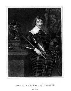 Robert Rich, 2º Conde de Warwick, administrador colonial inglés, 1827 de H. Robinson