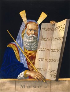 Moisés sosteniendo las tablas de la ley - ilustración de H. Schile de H. Schile