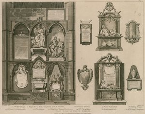 Lado oeste del Rincón de los Poetas, Abadía de Westminster, Londres de H. Villiers