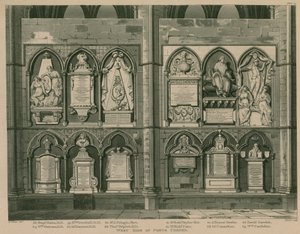Lado oeste de Poets Corner, Abadía de Westminster, Londres de H. Villiers