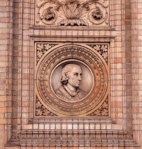 Detalle de la fachada del Hamburger Kunsthalle de H. v. d. Schirrmacher G. T. and Erbe A. Hude