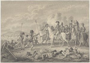 El duque de Wellington recibe dos estandartes con águilas capturados a los franceses en la batalla de Waterloo, 1815 de Haatje Pieters Oosterhuis