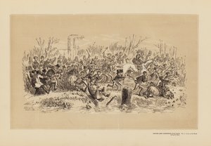 Oxford and Cambridge Boat Race, No 4, A run on the Banks during the Race (grabado) de Hablot Knight (1815 92) Browne