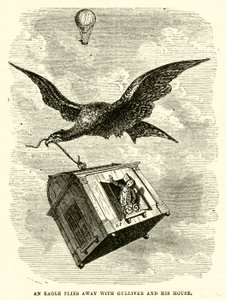 Un águila se lleva a Gulliver y su casa (grabado) de after Hablot Knight Browne