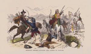 Robinson Crusoe atacado y robado por tártaros de after Hablot Knight Browne