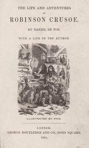 Portada de La Vida y Aventuras de Robinson Crusoe de after Hablot Knight Browne