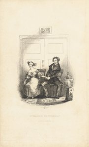 Frontispicio de El Caballero Extraño: Una Burletta Cómica, de Charles Dickens de Hablot Knight Browne