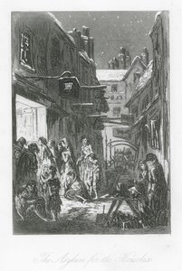 Calles de Londres: The Asylum for the Houseless (grabado) de Hablot Knight (1815 92) Browne