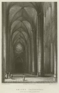 Catedral de Amiens, nave lateral sur, mirando al oeste de Hablot Knight Browne