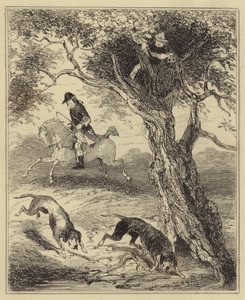 Dick Turpin Perseguido por Sabuesos de Hablot Knight Browne