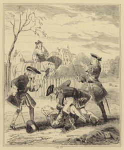 Duelo entre Lord Mahon y el Duque de Hamilton de Hablot Knight Browne