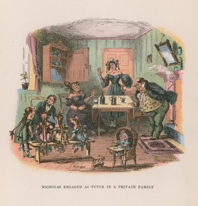 Ilustración para Nicholas Nickleby de Hablot Knight Browne