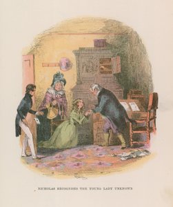 Ilustración para Nicholas Nickleby de Hablot Knight Browne