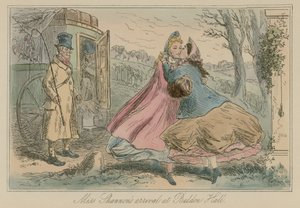 La llegada de la señorita Shannon a Baldon Hall de Hablot Knight Browne