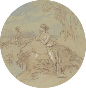 Uno de los dieciocho diseños para una serie de láminas que ilustran Venus y Adonis