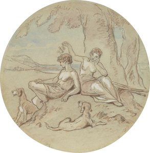 Uno de los dieciocho diseños para una serie de láminas que ilustran Venus y Adonis