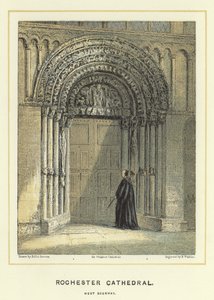 Catedral de Rochester, puerta oeste de Hablot Knight Browne