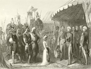 Sumisión del Maharajá Dhuleep Singh a Sir Henry Hardinge de Hablot Knight Browne