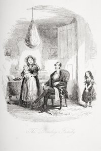 La familia Dombey, ilustración de Dombey e hijo de Charles Dickens (1812-70) publicada por primera vez en 1848 de Hablot Knight Browne