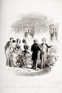 Los retratos familiares en la casa del Sr. Bayham Badger, ilustración de 