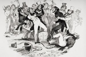 La última pelea entre Sir Mulberry y su alumno, ilustración de 
