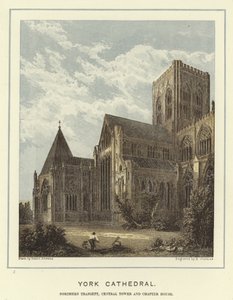 Catedral de York, transepto norte, torre central y sala capitular