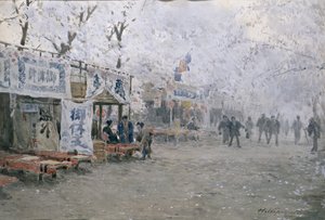 Cherry Blossom Festival, c.1903 (acuarela sobre papel blanco)