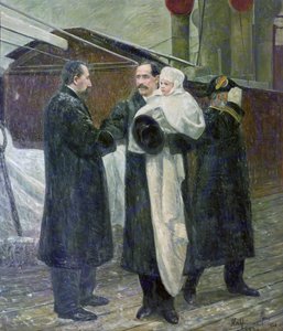 El rey Haakon en tierra noruega en 1905 de Halfdan Frithjof Strom