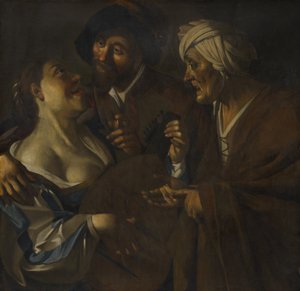 La alcahueta, falsificación después de Dirck van Baburen, c.1930-45 de Han van Meegeren