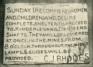 Cartel erigido por el Sr. Rhodes, 1900 de Hancox