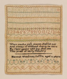 Muestrario de Hannah Woodman Coffin
