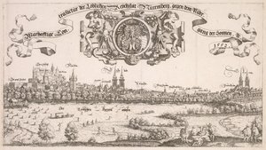 Vista panorámica de Núremberg: Porción central, 1552
