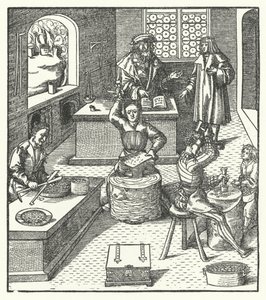 Archiduque Maximiliano de Austria en la casa de moneda de Hans (after) Burgkmair