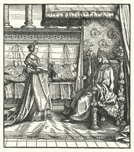 Carlos el Temerario, duque de Borgoña, con su hija María, quien luego se casó con el futuro emperador del Sacro Imperio Romano Maximiliano I en 1477 de Hans (after) Burgkmair